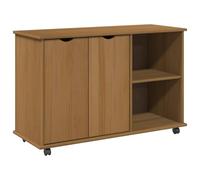vidaXL Gabinete rodante con Rueda Marrón Miel 100 x 39 x 65,5 cm, Armario Rectangular Minimalista, Mueble rodante para Oficina y hogar, soluciones de Almacenamiento de Madera