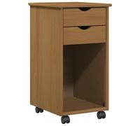 vidaXL Gabinete rodante Marrón Miel 34 x 39 x 65,5 cm Pino Macizo, Estanterías rectangulares Minimalistas, organizar tu hogar u Oficina con un práctico Rodillo