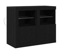 vidaXL Armarios laterales con luces LED, 2 unidades, roble negro, 41 x 37 x 67 cm