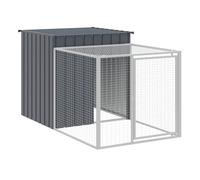 Vidaxl gallinero con corral acero galvanizado gris 110x201x110 cm