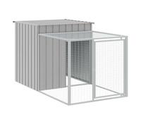 vidaXL Gallinero Jaula para gallinas con corral Acero galvanizado Gris claro 110x201x110 cm