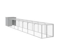 Vidaxl gallinero con corral acero galvanizado gris claro 110x813x110cm