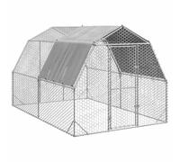 vidaXL Gallinero con Techo 2,5x4x2,25 m Acero galvanizado, gallinero de Acceso peatonal, gallinero de Metal, gallinero de Acceso peatonal