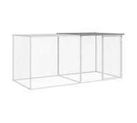 vidaXL Gallinero con techo – Caseta para animales pequeños, extensión, acero galvanizado gris claro