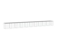 vidaXL Gallinero con techo acero galvanizado gris claro 403x98x90 cm