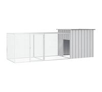 vidaXL Gallinero de Acero galvanizado Gris 300x91x100 cm, Jaula gallinero, casa para gallinas, gallinero de Exterior, gallinero, Corral de gallinas