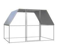 vidaXL Gallinero con techo – acero galvanizado plateado y gris 3x2x2 m