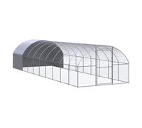 vidaXL Gallinero de exterior Acero galvanizado 3 x 10 x 2 m