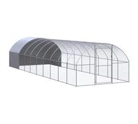 vidaXL Gallinero de exterior Acero galvanizado 3 x 10 x 2 m
