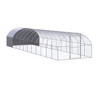 Gallinero de exterior de acero galvanizado 3x12x2 m