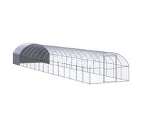 Vidaxl gallinero de exterior de acero galvanizado 3x16x2 m