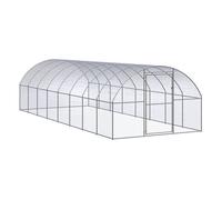Vidaxl gallinero de exterior de acero galvanizado 3x8x2 m