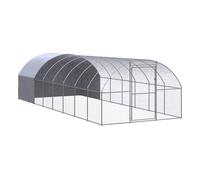 Vidaxl gallinero de exterior de acero galvanizado 3x8x2 m