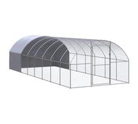 vidaXL Gallinero de Exterior de Acero Galvanizado 3x8x2m Jaula Pollos Gallinas