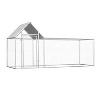 vidaXL Gallinero Exterior Grande Jaula Gallinas Conejos Aves Conejera Metálica Acero Galvanizado Corral Cubierto Metal Tejado Cerradura 3x1x1,5 m