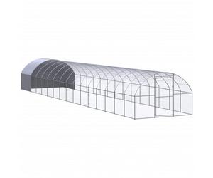 VidaXL Gallinero Exterior plateado