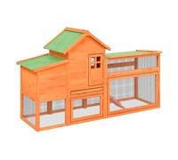 Vidaxl gallinero madera maciza de pino marrón 186,5x58,5x113 cm