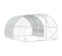 vidaXL Gallinero plata 400 x 300 x 200 cm Acero galvanizado