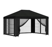 vidaXL Gazebo con Paredes Laterales 4 x 3 m Negro Poliéster y Acero