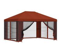 vidaXL Gazebo con Paredes Laterales 4 x 3 m Terracota