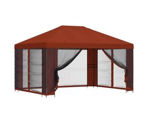 vidaXL Gazebo con Paredes Laterales 4 x 3 m Terracota
