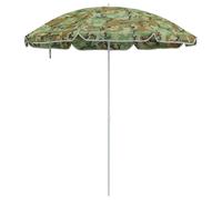 vidaXL Grande Sombrilla de Playa de Camuflaje con Apoyabrazos Ajustables Protección UV Resistente al Agua Redonda Sombrilla para Uso de Verano Sombra Solar Portátil Plegable Jardín