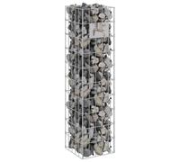 vidaXL Grifo de Gabión Plateado 25 x 25 x 100 cm Acero Inoxidable, Grifo Rectangular, Moderno, Duradero, Conector Resistente a la Intemperie, Salida Minimalista, Plata para jardín