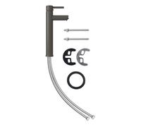 Vidaxl grifo mezclador de cuarto de baño gris 12x30 cm