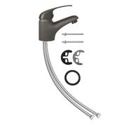 Vidaxl grifo mezclador de lavabo gris 13x10 cm