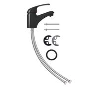 Vidaxl grifo mezclador de lavabo negro 13x10 cm