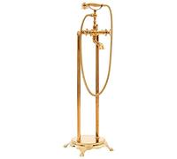 vidaXL Grifo para Bañera de Pie de Acero Inoxidable Fontanería Piezas Herramientas Accesorios Bricolaje Estilo Moderno Funcional Dorado 99.5cm