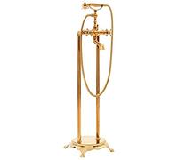 vidaXL Grifo para Bañera de Pie de Acero Inoxidable Fontanería Piezas Herramientas Accesorios Bricolaje Estilo Moderno Funcional Dorado 99.5cm