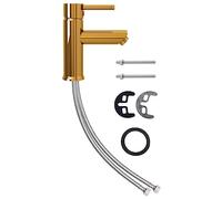 vidaXL Grifo para lavabo de baño acabado dorado 130x176 mm