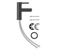 Vidaxl grifo para lavabo de baño acabado gris 130x176 mm
