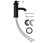 vidaXL Grifo para Lavabo de Baño Aseo Inodoro Bañera Grifería Fregadero Lavamanos Mezclador Monomando Duradero Moderna Negro 130x180 mm