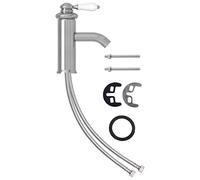 vidaXL Grifo para Lavabo de Baño Aseo Inodoro Bañera Grifería Fregadero Lavamanos Mezclador Monomando Duradero Modern Níquel 130x180 mm