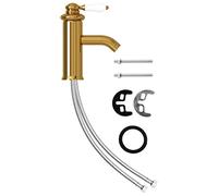 vidaXL Grifo para Lavabo de Baño Aseo Inodoro Bañera Grifería Fregadero Lavamanos Mezclador Monomando Duradero Modern Dorado 130x180 mm