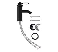 Vidaxl grifo para lavabo de baño negro 130x180 mm