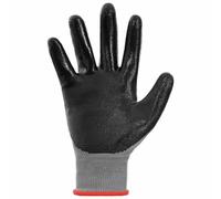 vidaXL Guantes de Trabajo 12 pcs Gris y Negro 7 / S Poliéster, Equipo moderno de protección, guantes seguros, accesorios flexibles, ropa duradera y cómoda para el jardín, taller