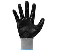 vidaXL Guantes de Trabajo 12 pcs Gris y Negro 9 / l Poliéster, Equipo moderno de protección, guantes seguros, accesorios flexibles, ropa duradera y cómoda para el jardín, taller
