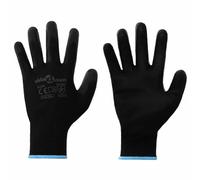vidaXL Guantes de Trabajo 12 pcs Negro 9 / l Poliéster, Esenciales de taller, guantes modernos, flexibles, protección para hogar y jardín