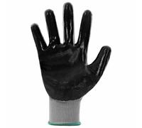 vidaXL Guantes de Trabajo 24 pcs Gris y Negro 11 / XXL Poliéster, Equipo moderno de protección, guantes seguros, accesorios flexibles, ropa duradera y cómoda para el jardín, taller