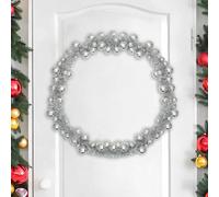 vidaXL Guirnalda de Bolas de Navidad Plateado 186 cm Poliestireno, Guirnalda Navideña Ligera, Moderna y Resistente para Sala, Decoración Tradicional para Oficina e Interior