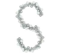 vidaXL Guirnalda de Bolas de Navidad y Plata 186 cm Poliestireno, Guirnalda Navideña Ligera, Moderna y Resistente para Sala, Decoración Tradicional para Oficina e Interior