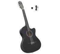 vidaXL Guitarra Acústica con Cutaway y Ecualizador 6 Cuerdas Juego Instrumento Musicales de Aprendizaje Aficionados Jóvenes Profesionales Negro