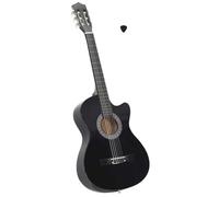 vidaXL Guitarra acústica occidental con cutaway y 6 cuerdas para aprendizaje Negro