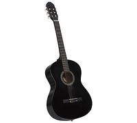 vidaXL Guitarra Clásica para Principiantes Aficionados Instrumento Musical Acústica Óptima para Jóvenes Alumnos Negro 4/4 39" Madera de Tilo