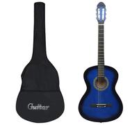 vidaXL Guitarra clásica para principiantes 4/4 (39") con funda Azul