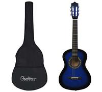 vidaXL Guitarra clásica principiante y niño con funda azul 1/2 34"