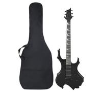 vidaXL Guitarra Eléctrica para Principiantes con Funda, Guitarra Eléctrica de 6 Cuerdas, Guitarra de Viaje, Instrumento Musical, Negro 4/4 39"